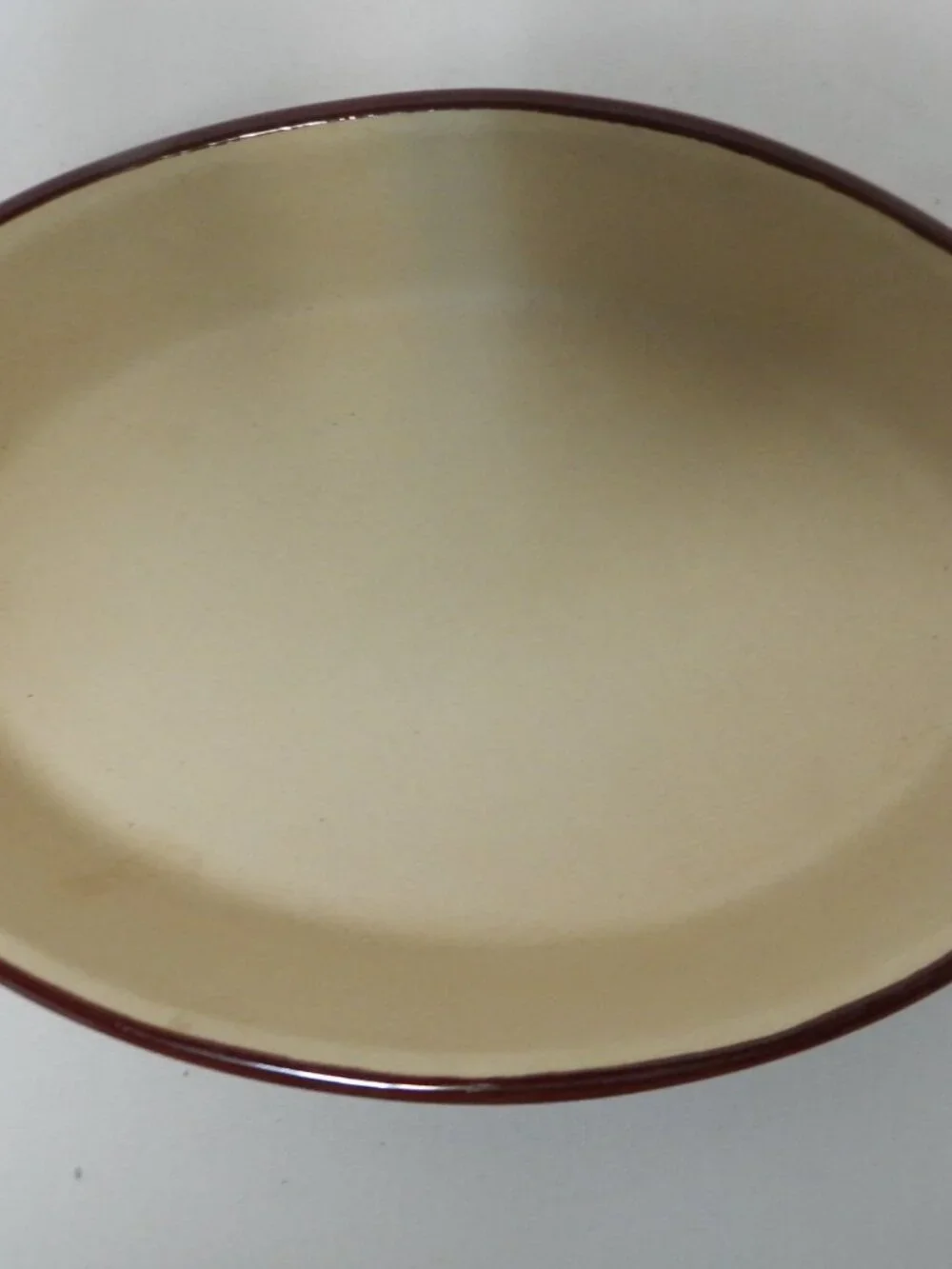 Pampered Chef Vintage Small Oval Stoneware Bakeware ovenware beige 9.5